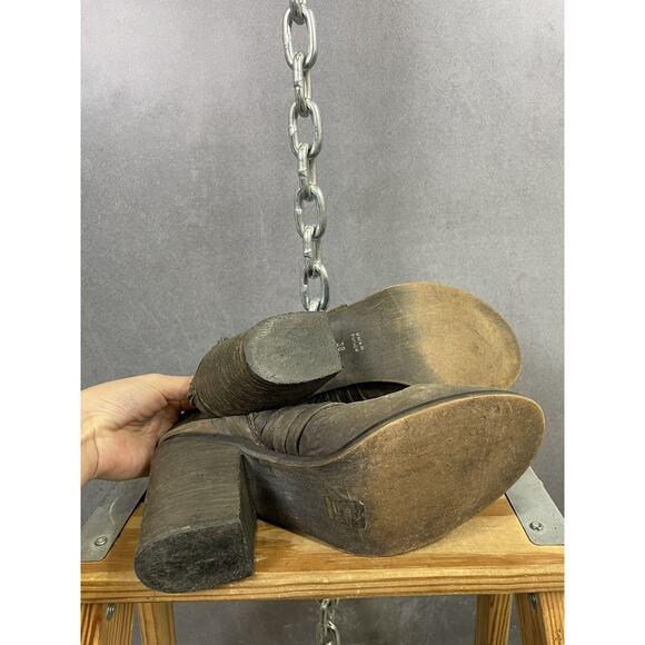 Free People Boot Carrera Women's Leather Woven Ankle Zip 38 - Picture 5 of 7